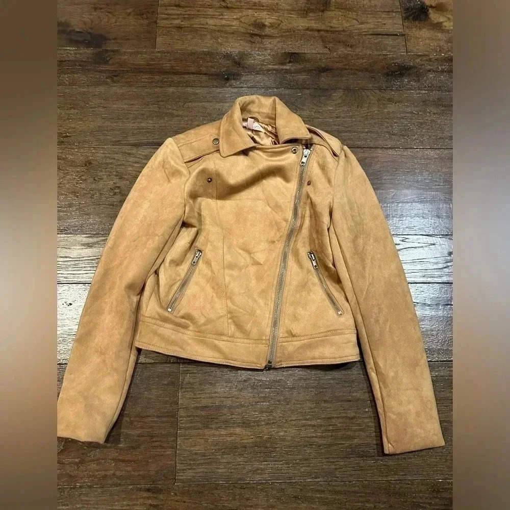 Philosophy Camel Faux Leather Jacket- XS